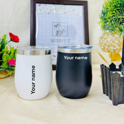 PERSONALIZED STAINLESS STEEL TRAVEL WINE SHAPE MUG