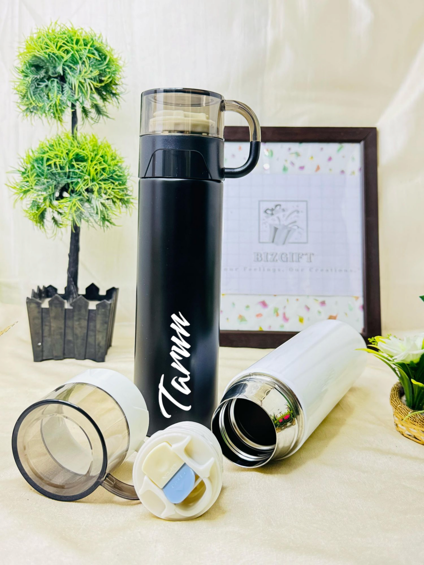 Personalized Stainless Steel Thermos Water bottle With Cup