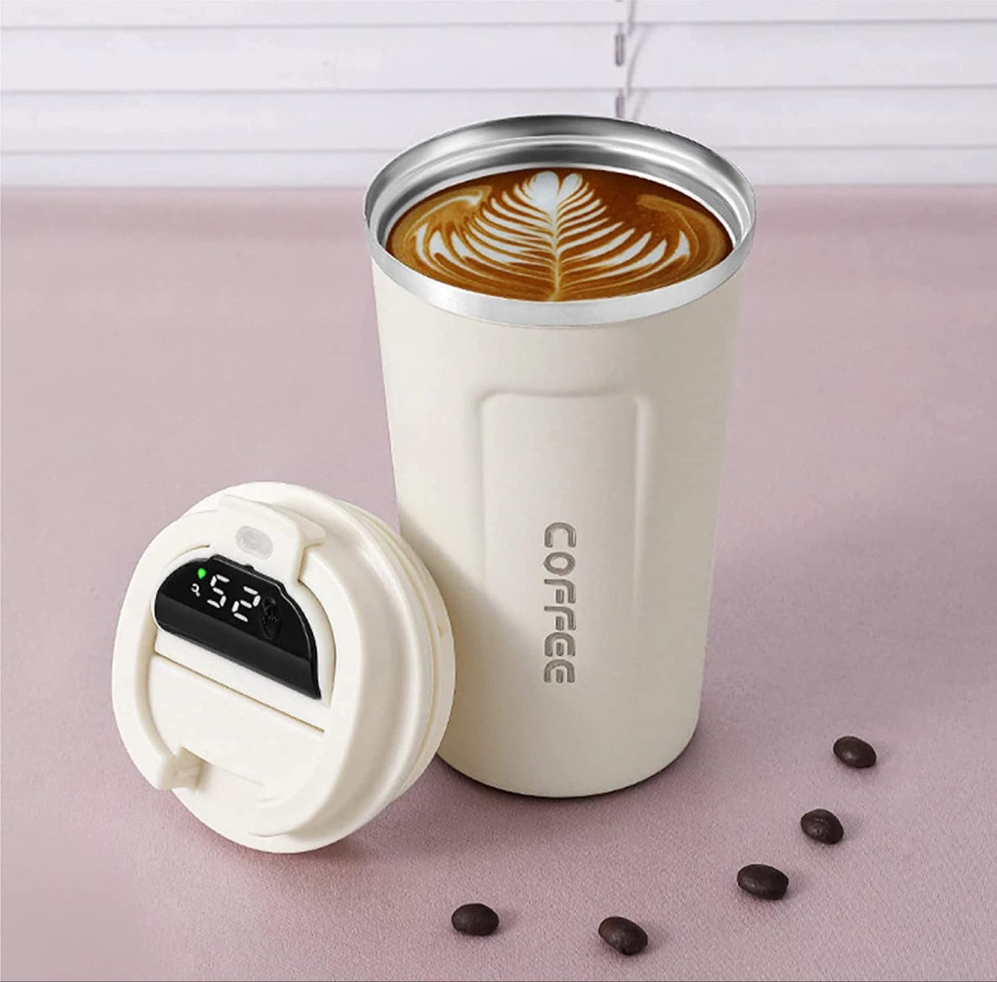 INSULATED MUG WITH SMART TEMPERATURE DISPLAY